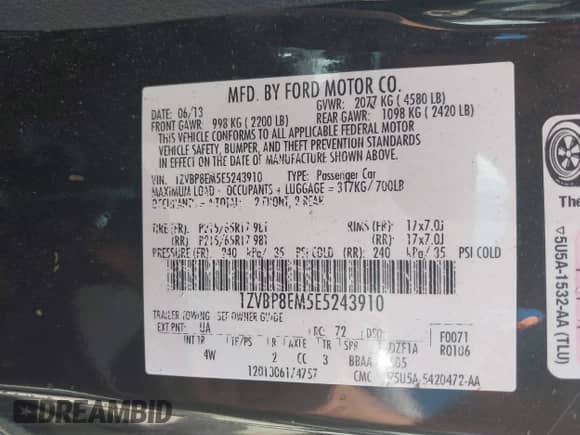 2014 Ford Mustang V6 с VIN 1ZVBP8EM5E5243910, выставлен на аукционе IAAI как лот 42648737 с пробегом 251 987 миль миль и . История ставок и продаж доступна на DreamBid. Изображение 9.