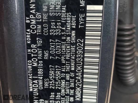 2019 Hyundai Kona SEL z VIN KM8K2CAA0KU339022, wystawiony jako Copart lot #71176432 z przebiegiem 51 055 mil mil oraz . Historia ofert i sprzedaży dostępna na DreamBid. Obrazek 16.