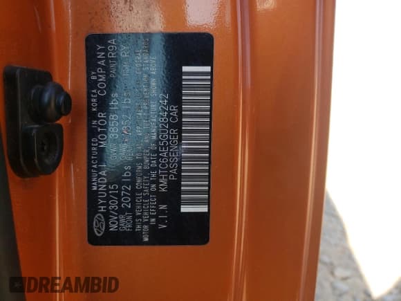 ✅ 2016 Hyundai Veloster Turbo Rally Edition • VIN: KMHTC6AE5GU284242 • Лот: 81329285. Опубликован ранее на Copart с пробегом 120 413 миль. Бесплатный доступ к архиву аукционных продаж из США и подробный отчёт об истории автомобиля на DreamBid. Изображение 13.