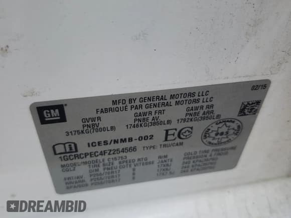 ✅ 2015 Chevrolet Silverado 1500 LS • VIN: 1GCRCPEC4FZ254566 • Лот: 70762824. Опубликован ранее на Copart с пробегом 257 722 миль. Бесплатный доступ к архиву аукционных продаж из США и подробный отчёт об истории автомобиля на DreamBid. Изображение 12.