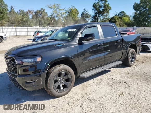 2025 Ram 1500 Big Horn с VIN 1C6RRFFG4SN635837, выставлен на аукционе Copart как лот 85282145 с пробегом 11 916 миль миль и Списание • Salvage title. История ставок и продаж доступна на DreamBid. Изображение 1.