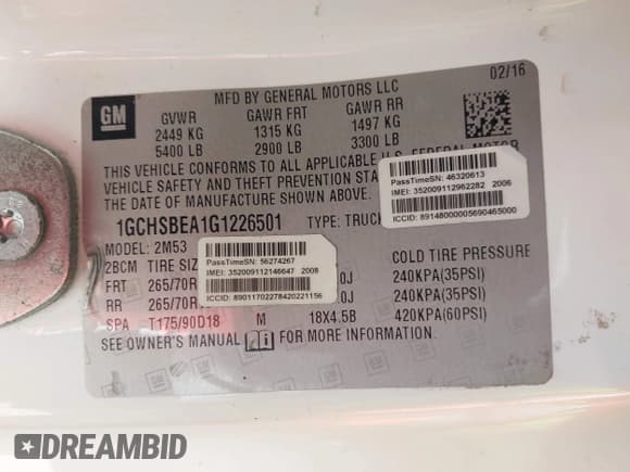 ✅ 2016 Chevrolet Colorado 2WD WT • VIN: 1GCHSBEA1G1226501 • Lot: 43605440. Listed on IAAI with 177,320 mi. Free auction sales archive from the USA and detailed vehicle history report at DreamBid. Image 9.