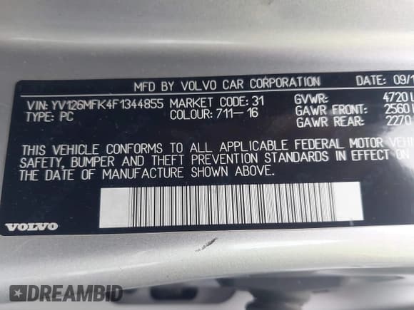 ✅ 2015 Volvo S60 T5 Drive-E Premier • VIN: YV126MFK4F1344855 • Lot: 43765987. Listed on IAAI with 149,695 mi. Free auction sales archive from the USA and detailed vehicle history report at DreamBid. Image 9.