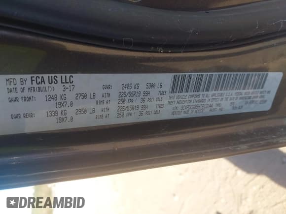 ✅ 2017 Dodge Journey Crossroad Plus • VIN: 3C4PDCGB5HT613144 • Лот: 43670195. Опубликован ранее на IAAI с пробегом 130 009 миль. Бесплатный доступ к архиву аукционных продаж из США и подробный отчёт об истории автомобиля на DreamBid. Изображение 9.