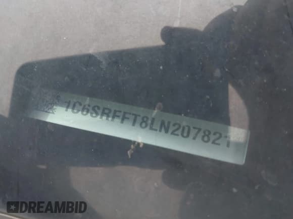 ✅ 2020 Ram 1500 Big Horn • VIN: 1C6SRFFT8LN207821 • Lot: 42254465. Listed on IAAI with 71,158 mi. Free auction sales archive from the USA and detailed vehicle history report at DreamBid. Image 9.