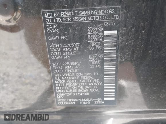 ✅ 2015 Nissan Rogue S • VIN: KNMAT2MT6FP541968 • Лот: 43435284. Опубликован ранее на IAAI с пробегом 171 322 миль. Бесплатный доступ к архиву аукционных продаж из США и подробный отчёт об истории автомобиля на DreamBid. Изображение 9.