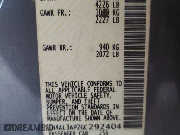 ✅ 2016 Nissan Altima SR • VIN: 1N4AL3AP2GC292404 • Lot: 92628925. Listed on Copart with 73,379 mi. Free auction sales archive from the USA and detailed vehicle history report at DreamBid. Image 12.