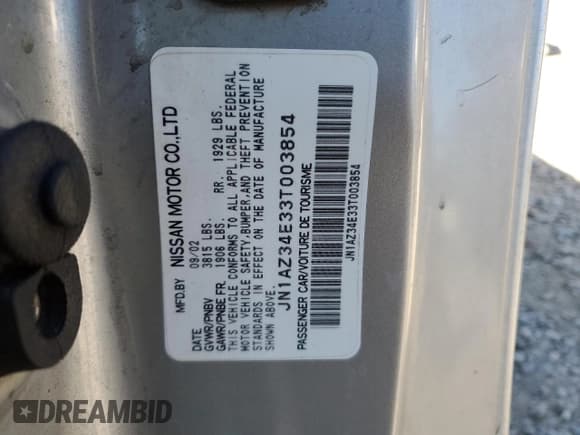 ✅ 2003 Nissan 350Z Touring • VIN: JN1AZ34E33T003854 • Lot: 91956575. Wystawiony na Copart z przebiegiem 91 238 mil. Bezpłatny archiwum sprzedaży aukcyjnych z USA i szczegółowy raport historii pojazdu na DreamBid. Zdjęcie 12.