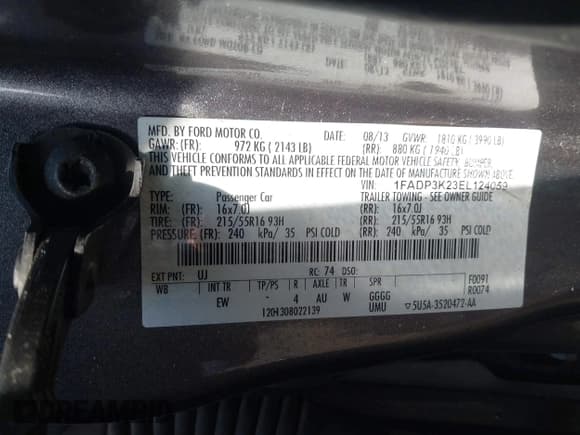 ✅ 2014 Ford Focus SE • VIN: 1FADP3K23EL124059 • Lot: 43166838. Listed on IAAI with 140,678 mi. Free auction sales archive from the USA and detailed vehicle history report at DreamBid. Image 9.