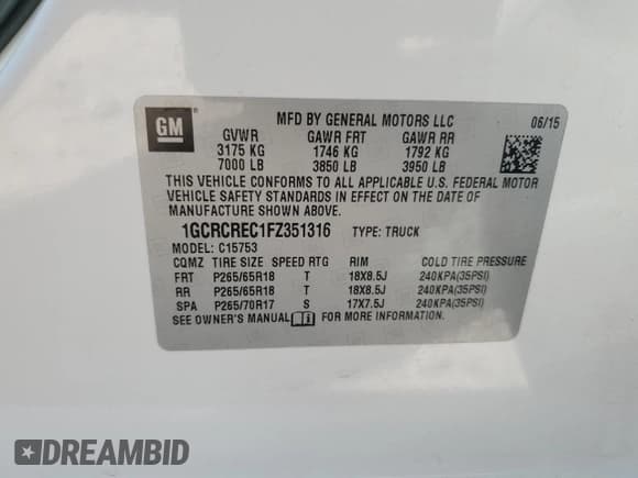 ✅ 2015 Chevrolet Silverado 1500 LT • VIN: 1GCRCREC1FZ351316 • Лот: 67577874. Опубликован ранее на Copart с пробегом 214 295 миль. Бесплатный доступ к архиву аукционных продаж из США и подробный отчёт об истории автомобиля на DreamBid. Изображение 12.