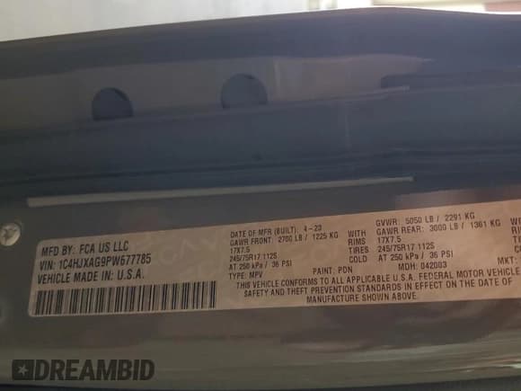 ✅ 2023 Jeep Wrangler Sport S • VIN: 1C4HJXAG9PW677785 • Lot: 70341275. Listed on Copart with 32,130 mi. Free auction sales archive from the USA and detailed vehicle history report at DreamBid. Image 13.