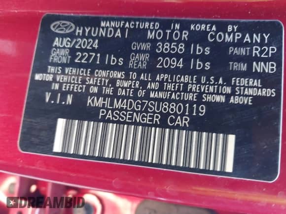 2025 Hyundai Elantra SEL Sport с VIN KMHLM4DG7SU880119, выставлен на аукционе IAAI как лот 43288751 с пробегом 5 532 миль миль и . История ставок и продаж доступна на DreamBid. Изображение 9.