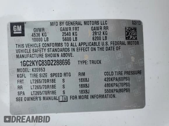 ✅ 2013 Chevrolet Silverado 2500HD LTZ • VIN: 1GC2KYC83DZ288696 • Lot: 72953984. Wystawiony na Copart z przebiegiem 199 870 mil. Bezpłatny archiwum sprzedaży aukcyjnych z USA i szczegółowy raport historii pojazdu na DreamBid. Zdjęcie 12.
