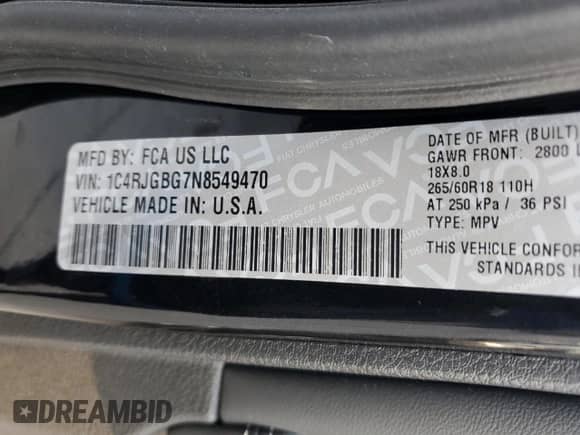 2022 Jeep Grand Cherokee Limited with VIN 1C4RJGBG7N8549470, listed as a Copart auction lot 54145335 with 25,758 mi miles and Salvage title. Bid and sale history available at DreamBid. Image 13.