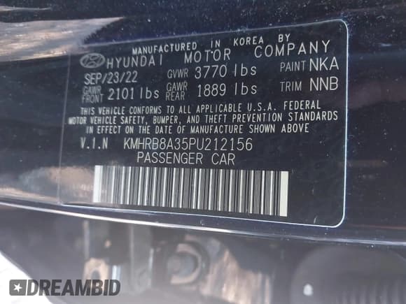 ✅ 2023 Hyundai Venue SE • VIN: KMHRB8A35PU212156 • Лот: 43169121. Опубликован ранее на IAAI с пробегом 35 134 миль. Бесплатный доступ к архиву аукционных продаж из США и подробный отчёт об истории автомобиля на DreamBid. Изображение 9.