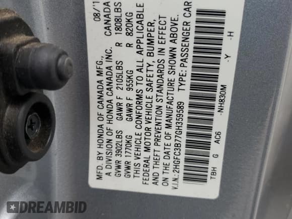 ✅ 2016 Honda Civic EX-L • VIN: 2HGFC3B77GH359589 • Лот: 81983655. Опубликован ранее на Copart с пробегом 156 155 миль. Бесплатный доступ к архиву аукционных продаж из США и подробный отчёт об истории автомобиля на DreamBid. Изображение 12.