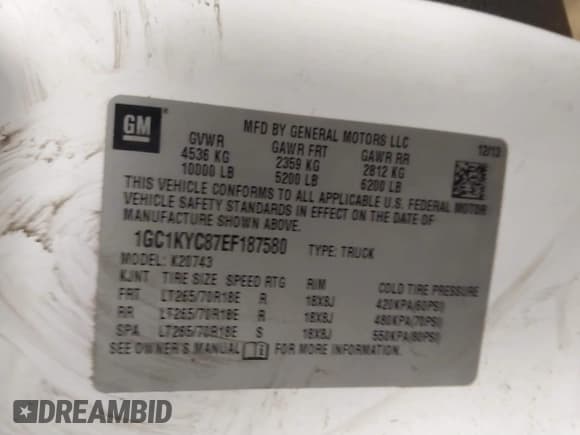 ✅ 2014 Chevrolet Silverado 2500HD LTZ • VIN: 1GC1KYC87EF187580 • Лот: 41524629. Опубликован ранее на IAAI с пробегом Не указан. Бесплатный доступ к архиву аукционных продаж из США и подробный отчёт об истории автомобиля на DreamBid. Изображение 9.
