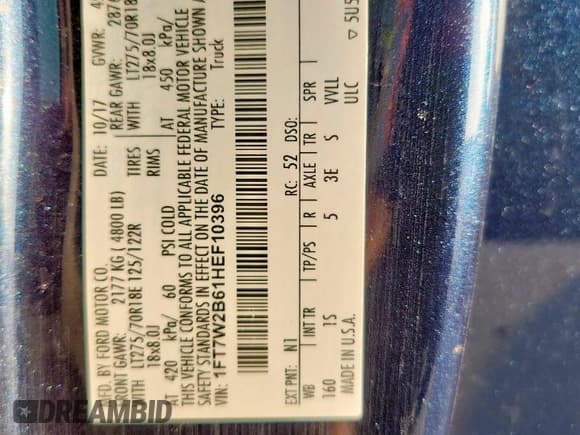 ✅ 2017 Ford F-250 Lariat • VIN: 1FT7W2B61HEF10396 • Лот: 81584865. Опубликован ранее на Copart с пробегом 107 893 миль. Бесплатный доступ к архиву аукционных продаж из США и подробный отчёт об истории автомобиля на DreamBid. Изображение 13.