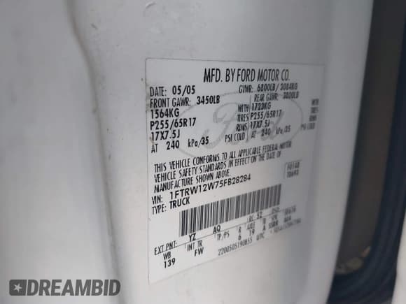 ✅ 2005 Ford F-150 XLT • VIN: 1FTRW12W75FB28284 • Lot: 42985873. Wystawiony na IAAI z przebiegiem Nie podano. Bezpłatny archiwum sprzedaży aukcyjnych z USA i szczegółowy raport historii pojazdu na DreamBid. Zdjęcie 9.