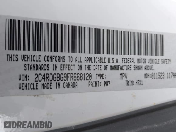 ✅ 2015 Dodge Grand Caravan SE • VIN: 2C4RDGBG9FR668120 • Lot: 43828279. Listed on IAAI with 227,181 mi. Free auction sales archive from the USA and detailed vehicle history report at DreamBid. Image 9.