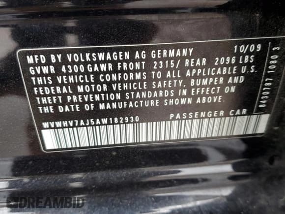 ✅ 2010 Volkswagen Golf GTI • VIN: WVWHV7AJ5AW182930 • Лот: 72820464. Опубликован ранее на Copart с пробегом 102 681 миль. Бесплатный доступ к архиву аукционных продаж из США и подробный отчёт об истории автомобиля на DreamBid. Изображение 15.