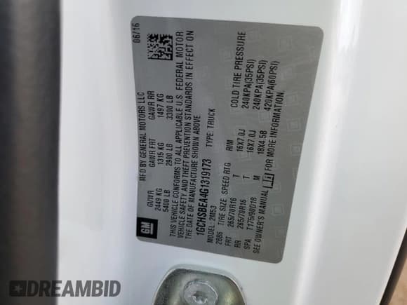 ✅ 2016 Chevrolet Colorado 2WD WT • VIN: 1GCHSBEA4G1319173 • Лот: 74043524. Опубликован ранее на Copart с пробегом 86 441 миль. Бесплатный доступ к архиву аукционных продаж из США и подробный отчёт об истории автомобиля на DreamBid. Изображение 12.