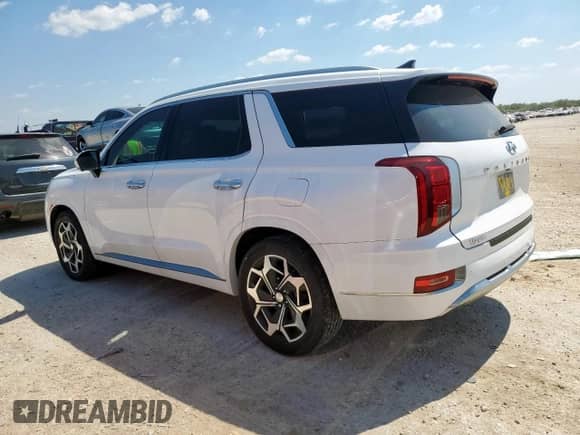 2022 Hyundai Palisade Calligraphy with VIN KM8R74HE0NU420346, listed as a Copart auction lot 84236605 with 56,924 mi miles and Salvage title. Bid and sale history available at DreamBid. Image 2.