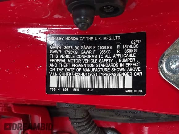 ✅ 2017 Honda Civic LX • VIN: SHHFK7H2XHU419021 • Лот: 43604823. Опубликован ранее на IAAI с пробегом 102 896 миль. Бесплатный доступ к архиву аукционных продаж из США и подробный отчёт об истории автомобиля на DreamBid. Изображение 9.