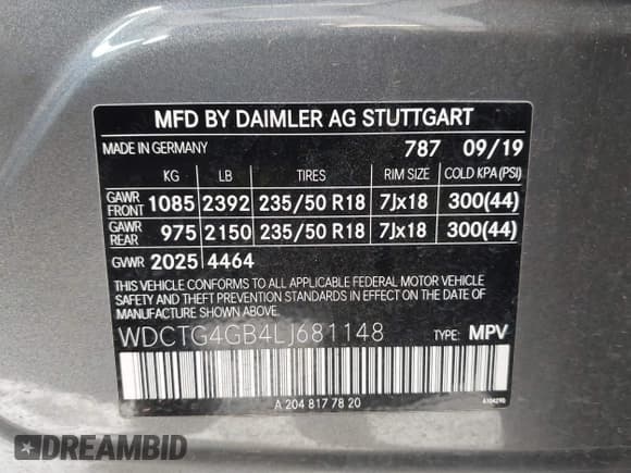 ✅ 2020 Mercedes-Benz GLA 250 • VIN: WDCTG4GB4LJ681148 • Лот: 43778249. Опубликован ранее на IAAI с пробегом 65 298 миль. Бесплатный доступ к архиву аукционных продаж из США и подробный отчёт об истории автомобиля на DreamBid. Изображение 9.