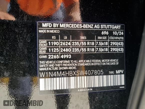 ✅ 2025 Mercedes-Benz GLB 250 • VIN: W1N4M4HBXSW407805 • Lot: 70678315. Listed on Copart with 6,244 mi. Free auction sales archive from the USA and detailed vehicle history report at DreamBid. Image 12.