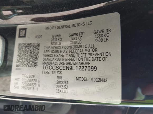 ✅ 2020 Chevrolet Colorado 2WD LT • VIN: 1GCGSCEN9L1227099 • Лот: 43127510. Опубликован ранее на IAAI с пробегом 88 161 миль. Бесплатный доступ к архиву аукционных продаж из США и подробный отчёт об истории автомобиля на DreamBid. Изображение 9.