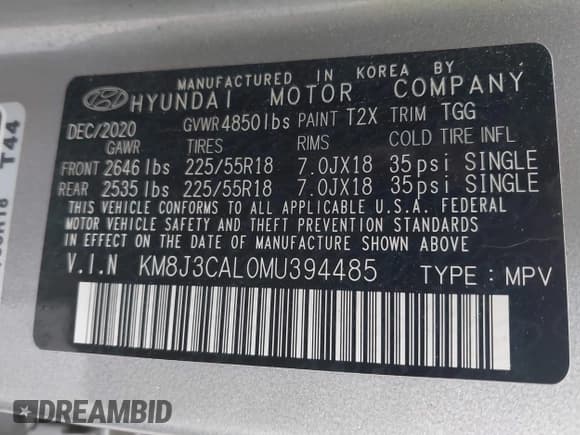 ✅ 2021 Hyundai Tucson Ultimate • VIN: KM8J3CAL0MU394485 • Лот: 43397147. Опубликован ранее на IAAI с пробегом 35 940 миль. Бесплатный доступ к архиву аукционных продаж из США и подробный отчёт об истории автомобиля на DreamBid. Изображение 9.