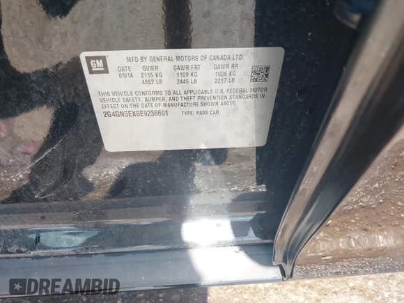 ✅ 2014 Buick Regal Premium I • VIN: 2G4GN5EX8E9238691 • Лот: 42644325. Опубликован ранее на IAAI с пробегом 77 911 миль. Бесплатный доступ к архиву аукционных продаж из США и подробный отчёт об истории автомобиля на DreamBid. Изображение 9.