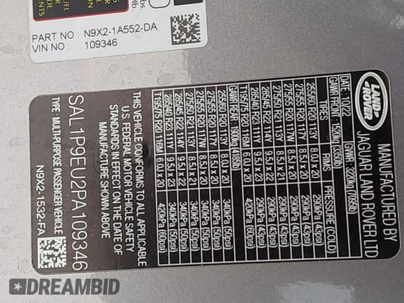 ✅ 2023 Land Rover Range Rover Sport SE • VIN: SAL1P9EU2PA109346 • Lot: 42637902. Wystawiony na IAAI z przebiegiem 42 997 mil. Bezpłatny archiwum sprzedaży aukcyjnych z USA i szczegółowy raport historii pojazdu na DreamBid. Zdjęcie 9.