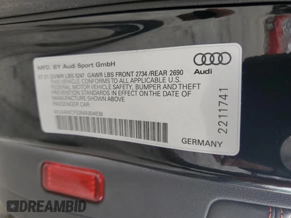 ✅ 2021 Audi RS 5 Sportback • VIN: WUAAWCF53MA904838 • Лот: 56450664. Опубликован ранее на Copart с пробегом 46 020 миль. Бесплатный доступ к архиву аукционных продаж из США и подробный отчёт об истории автомобиля на DreamBid. Изображение 14.