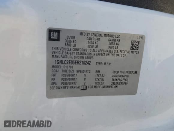 ✅ 2014 Chevrolet Tahoe Commercial • VIN: 1GNLC2E05ER210242 • Lot: 42818225. Wystawiony na IAAI z przebiegiem 161 337 mil. Bezpłatny archiwum sprzedaży aukcyjnych z USA i szczegółowy raport historii pojazdu na DreamBid. Zdjęcie 9.