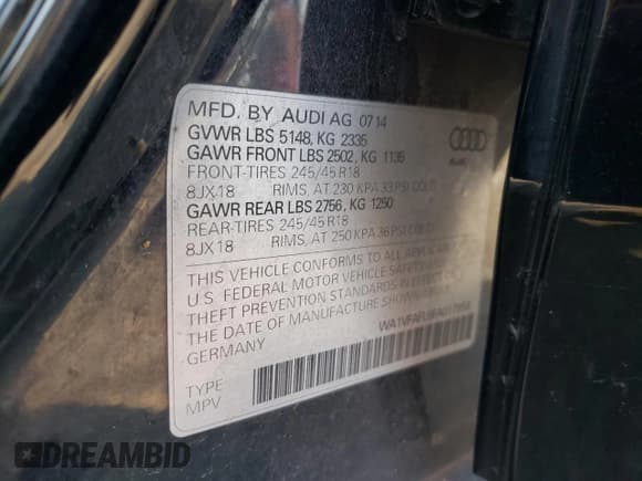 ✅ 2015 Audi allroad A4 Prestige • VIN: WA1VFAFL6FA017958 • Лот: 62955014. Опубликован ранее на Copart с пробегом 120 418 миль. Бесплатный доступ к архиву аукционных продаж из США и подробный отчёт об истории автомобиля на DreamBid. Изображение 12.