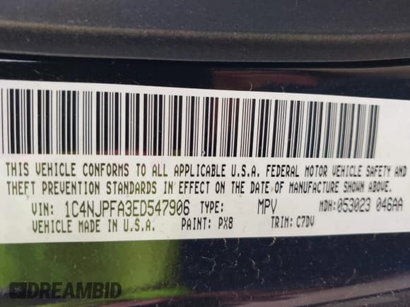 ✅ 2014 Jeep Patriot Latitude • VIN: 1C4NJPFA3ED547906 • Lot: 42146770. Listed on IAAI with 67,212 mi. Free auction sales archive from the USA and detailed vehicle history report at DreamBid. Image 9.