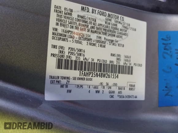 ✅ 2008 Ford Focus SE • VIN: 1FAHP35N48W261554 • Lot: 43749578. Wystawiony na IAAI z przebiegiem 90 789 mil. Bezpłatny archiwum sprzedaży aukcyjnych z USA i szczegółowy raport historii pojazdu na DreamBid. Zdjęcie 9.