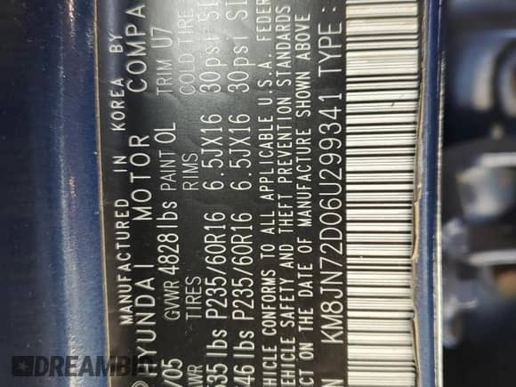 2006 Hyundai Tucson GLS z VIN KM8JN72D06U299341, wystawiony jako Copart lot #74022094 z przebiegiem 222 070 mil mil oraz Nie do naprawy • Non repairable. Historia ofert i sprzedaży dostępna na DreamBid. Obrazek 13.
