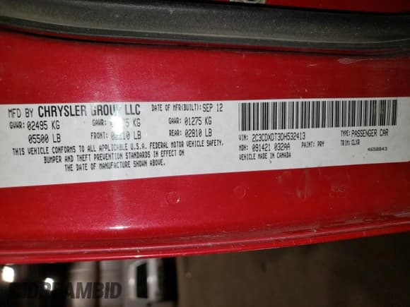 ✅ 2013 Dodge Charger RT Max • VIN: 2C3CDXDT3DH532413 • Lot: 69817975. Listed on Copart with 169,631 mi. Free auction sales archive from the USA and detailed vehicle history report at DreamBid. Image 12.