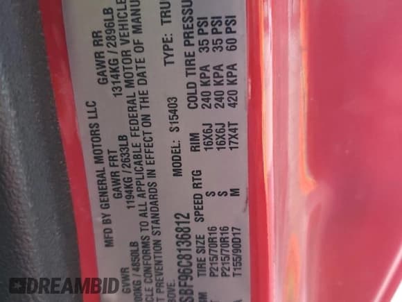 ✅ 2012 Chevrolet Colorado Work Truck • VIN: 1GCCSBF96C8136812 • Лот: 69973714. Опубликован ранее на Copart с пробегом 68 706 миль. Бесплатный доступ к архиву аукционных продаж из США и подробный отчёт об истории автомобиля на DreamBid. Изображение 13.