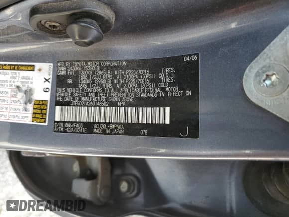 2006 Toyota Highlander с VIN JTEGD21A260148502, выставлен на аукционе Copart как лот 58438295 с пробегом 110 318 миль миль и Списание • Salvage title. История ставок и продаж доступна на DreamBid. Изображение 14.