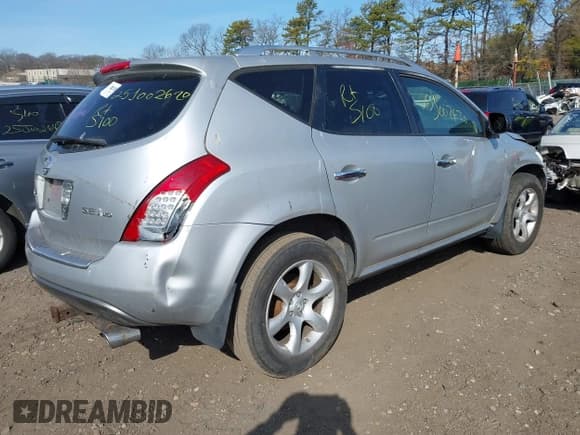 ✅ 2007 Nissan Murano SL • VIN: JN8AZ08W47W650626 • Lot: 41788477. Listed on IAAI with Not provided. Free auction sales archive from the USA and detailed vehicle history report at DreamBid. Image 4.
