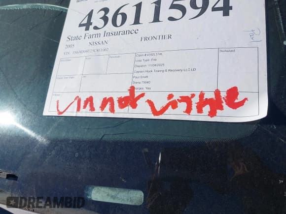 ✅ 2005 Nissan Frontier Nismo • VIN: 1N6AD06U25C451002 • Lot: 43611594. Listed on IAAI with Not provided. Free auction sales archive from the USA and detailed vehicle history report at DreamBid. Image 9.