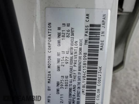 ✅ 2012 Mazda 3 i Touring • VIN: JM1BL1V84C1581098 • Lot: 84299615. Wystawiony na Copart z przebiegiem 185 586 mil. Bezpłatny archiwum sprzedaży aukcyjnych z USA i szczegółowy raport historii pojazdu na DreamBid. Zdjęcie 13.