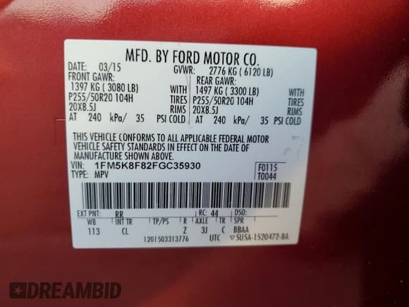 ✅ 2015 Ford Explorer Limited • VIN: 1FM5K8F82FGC35930 • Лот: 90751875. Опубликован ранее на Copart с пробегом 145 662 миль. Бесплатный доступ к архиву аукционных продаж из США и подробный отчёт об истории автомобиля на DreamBid. Изображение 13.