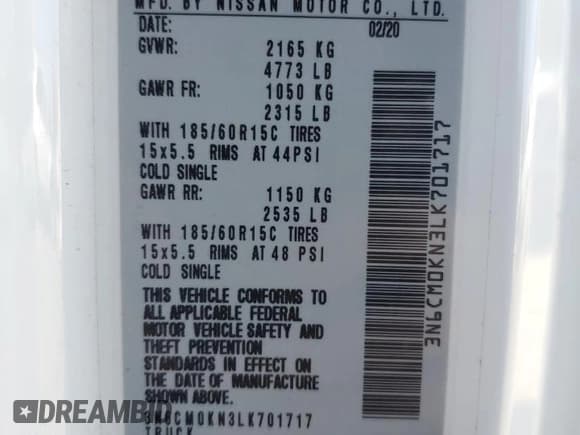 ✅ 2020 Nissan NV200 SV • VIN: 3N6CM0KN3LK701717 • Lot: 80928865. Wystawiony na Copart z przebiegiem 42 157 mil. Bezpłatny archiwum sprzedaży aukcyjnych z USA i szczegółowy raport historii pojazdu na DreamBid. Zdjęcie 13.