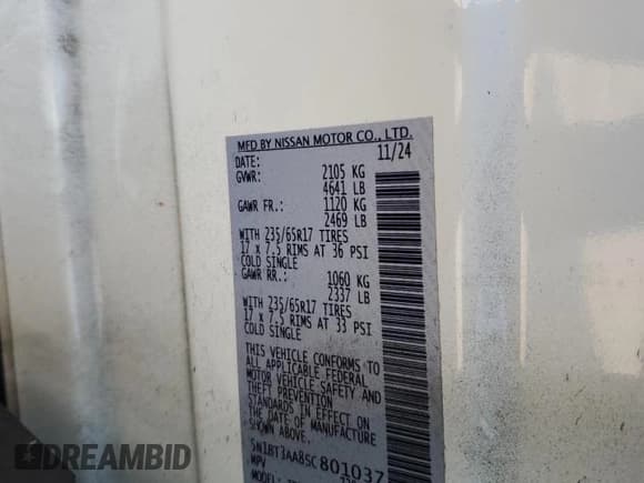 ✅ 2025 Nissan Rogue S • VIN: 5N1BT3AA8SC801037 • Лот: 81051725. Опубликован ранее на Copart с пробегом 25 679 миль. Бесплатный доступ к архиву аукционных продаж из США и подробный отчёт об истории автомобиля на DreamBid. Изображение 13.