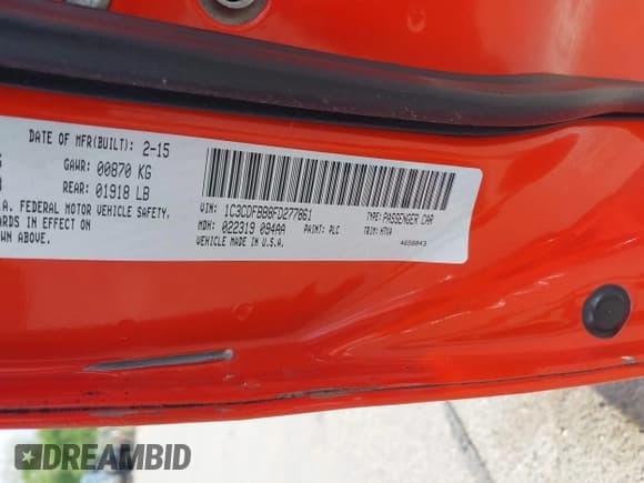 ✅ 2015 Dodge Dart SXT • VIN: 1C3CDFBB8FD277861 • Lot: 41913749. Listed on IAAI with 106,861 mi. Free auction sales archive from the USA and detailed vehicle history report at DreamBid. Image 9.